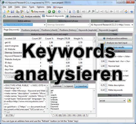 Keywords analysieren