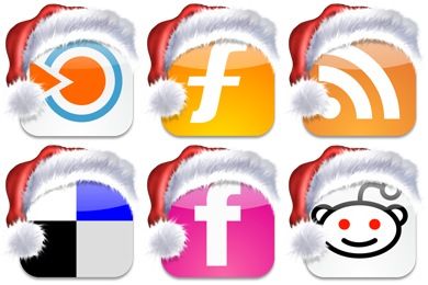 Social Weihnachtsmann Icon Set